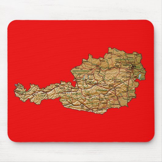 Oostenrijk Map Mousepad Muismat (Voorkant)