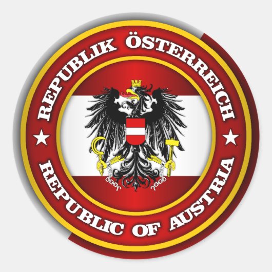 Oostenrijk Medallion Ronde Sticker (Voorkant)