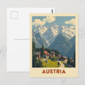 Oostenrijk Mountain Town Travel Toerisme Briefkaart (Voorkant / Achterkant)