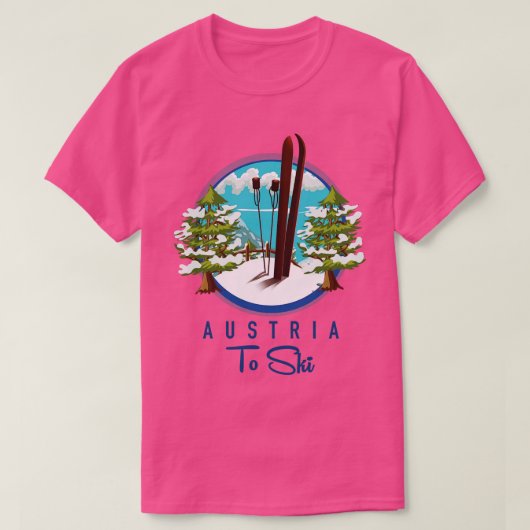 Oostenrijk naar skisport t-shirt (Design voorkant)