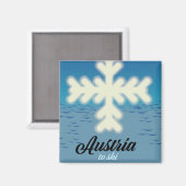 Oostenrijk om te skiën magneet (Voorkant / Achterkant)