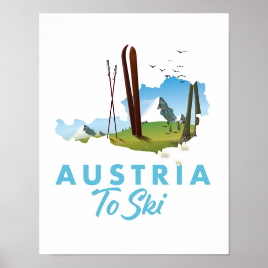 Oostenrijk om te skiën. poster (Voorkant)