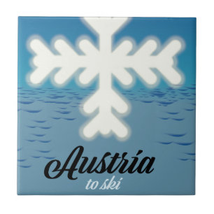 Oostenrijk om te skiën tegeltje