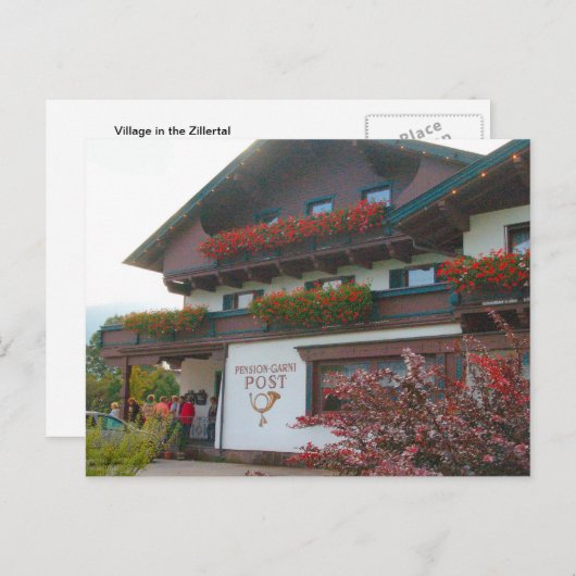 Oostenrijk, postkantoor Zillertal, kantoor Briefkaart (Voorkant / Achterkant)