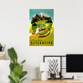 Oostenrijk, Reiseland, spoorweg, oud poster (Thuiskantoor)