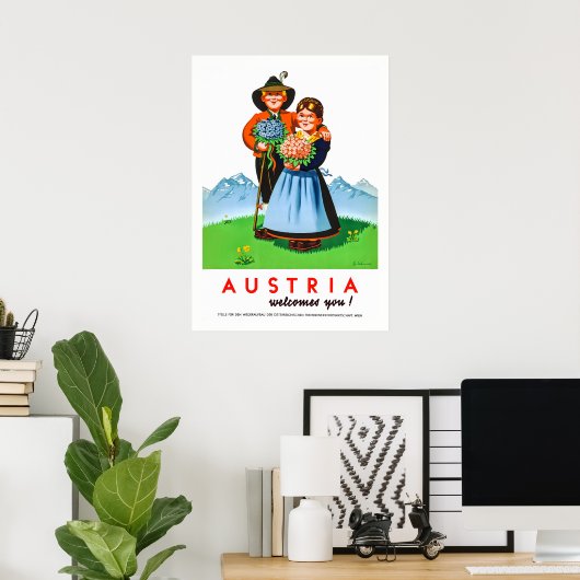  Oostenrijk Reisposter Retro Alpine Poster (Thuiskantoor)