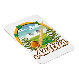 Oostenrijk retro reislogo magneet