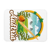 Oostenrijk retro reislogo magneet (Horizontaal)