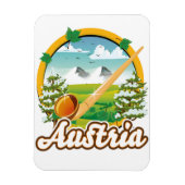 Oostenrijk retro reislogo magneet (Verticaal)