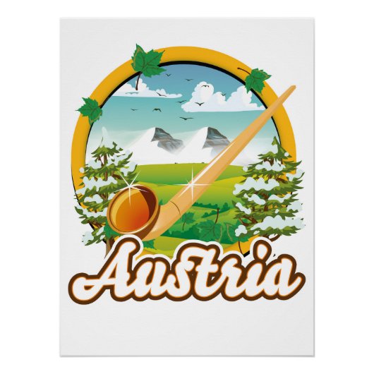 Oostenrijk retro reislogo perfect poster (Voorkant)