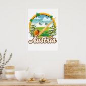 Oostenrijk retro reislogo poster (Keuken)