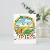 Oostenrijk retro reizen logo briefkaart (Staand voorkant)