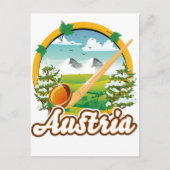 Oostenrijk retro reizen logo briefkaart (Voorkant)