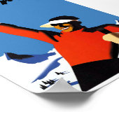 Oostenrijk Retro  Ski Poster (Hoek)