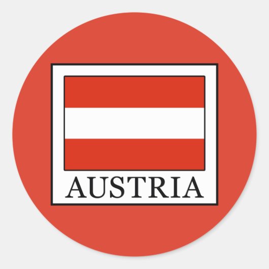 Oostenrijk Ronde Sticker (Voorkant)