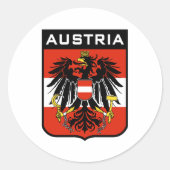 Oostenrijk Ronde Sticker (Voorkant)