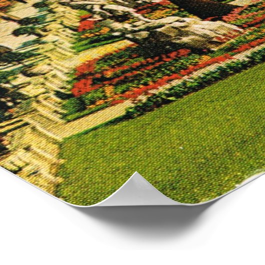 Oostenrijk, Salzburg, Schloss Hollenberg, tuinen Poster (Hoek)