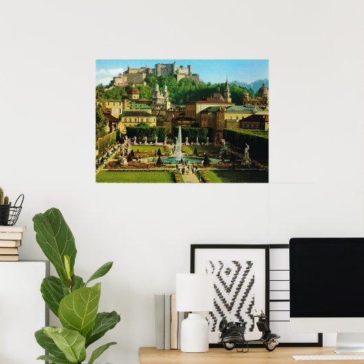 Oostenrijk, Salzburg, Schloss Hollenberg, tuinen Poster (Thuiskantoor)