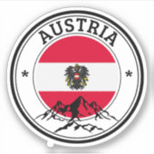 Oostenrijk Seal Sticker Ronde Vlag voor Laptop Boe (Voorkant)
