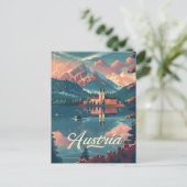Oostenrijk Serenity: Lakeside Mountain Briefkaart (Staand voorkant)