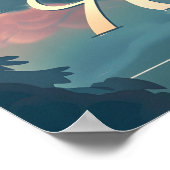 Oostenrijk Serenity: Lakeside Mountain Poster (Hoek)