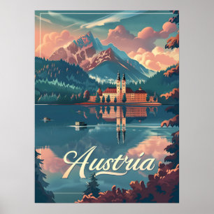 Oostenrijk Serenity: Lakeside Mountain Poster