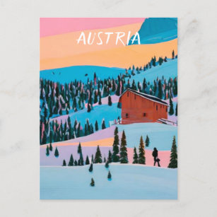 Oostenrijk ski briefkaart