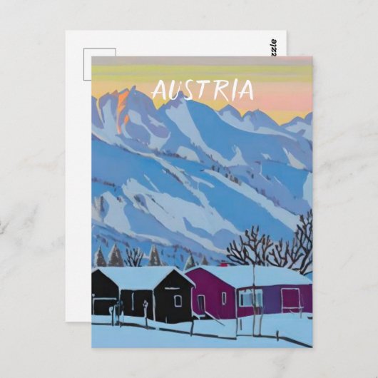 Oostenrijk ski briefkaart (Voorkant / Achterkant)