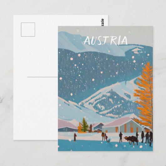 Oostenrijk ski briefkaart (Voorkant / Achterkant)