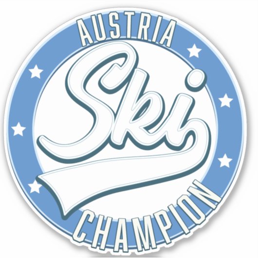 Oostenrijk Ski Kampioen logo Sticker (Voorkant)