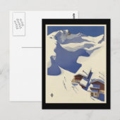 Oostenrijk Ski ligt in de Alpen Briefkaart (Voorkant / Achterkant)