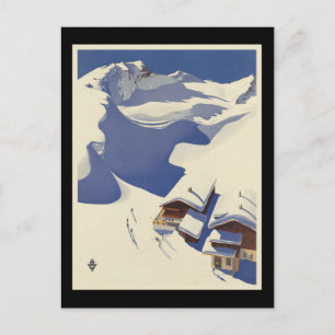 Oostenrijk Ski ligt in de Alpen Briefkaart