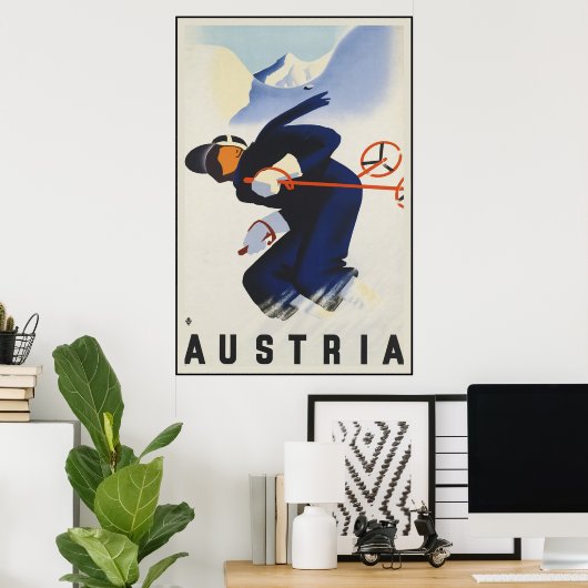 Oostenrijk Ski Poster (Thuiskantoor)