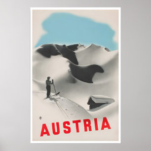 Oostenrijk Ski Poster Oostenrijkse Kunst Vintage R