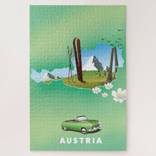Oostenrijk Ski Reisposter Legpuzzel (Verticaal)