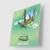 Oostenrijk Ski Reisposter Vierkante Klok (Hoek)