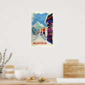 Oostenrijk, Ski Travel Poster (Keuken)