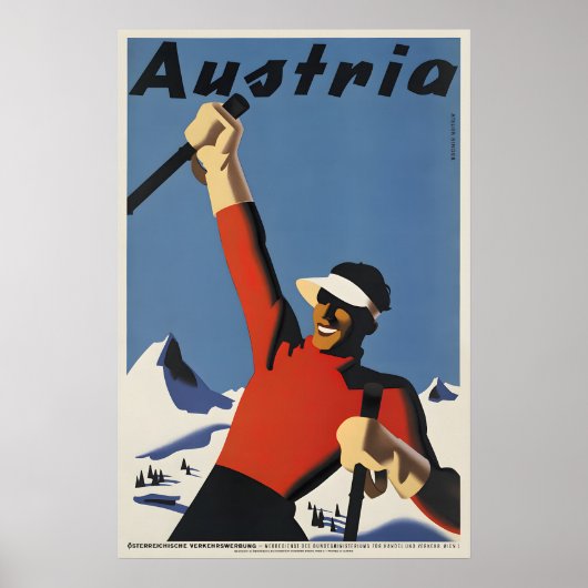 Oostenrijk Ski Vintage Reisposter Poster (Voorkant)