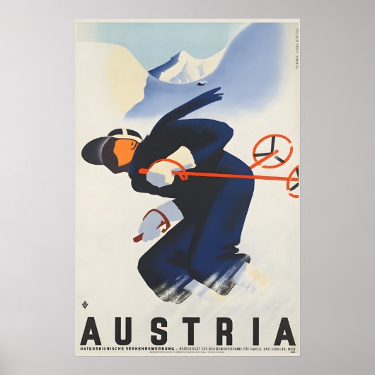 Oostenrijk Skiën Reisposter Poster (Voorkant)