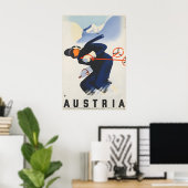 Oostenrijk Skiën Reisposter Poster (Thuiskantoor)