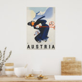 Oostenrijk Skiën Reisposter Poster (Keuken)