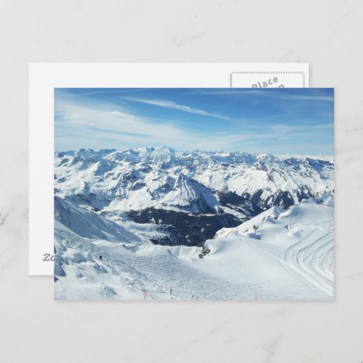 oostenrijk skigebergte alpen sneeuwlandschap briefkaart (Voorkant / Achterkant)