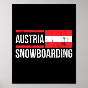 Oostenrijk Snowboarding Austrian Flag Race Halfpip Poster