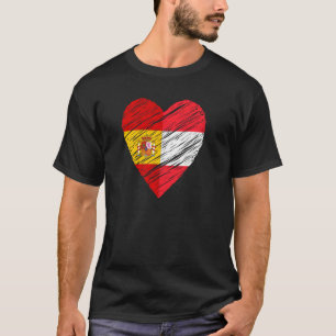 Oostenrijk Spanje hartslag Spaanse vlag Oostenrijk T-shirt