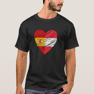 Oostenrijk Spanje hartslag Spaanse vlag Oostenrijk T-shirt