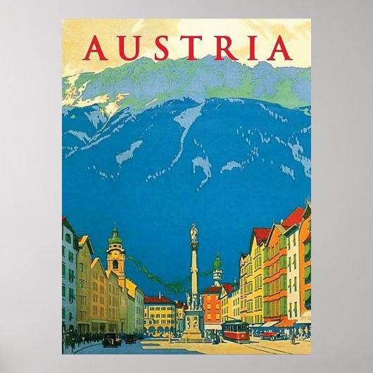 Oostenrijk, stadscentrum poster (Voorkant)
