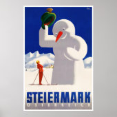 Oostenrijk Steiermark Vintage Travel Poster terugg (Voorkant)