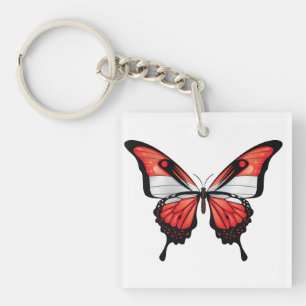 Oostenrijk Swallowtail Vlinder Vlag Sticker Sleutelhanger