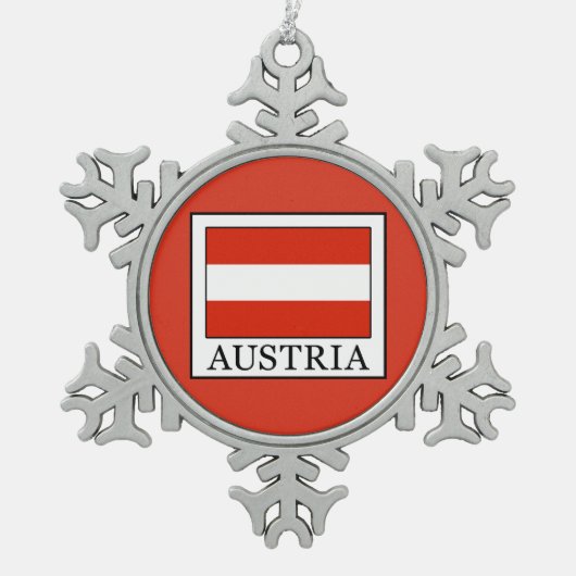 Oostenrijk Tin Sneeuwvlok Ornament (Voorkant)