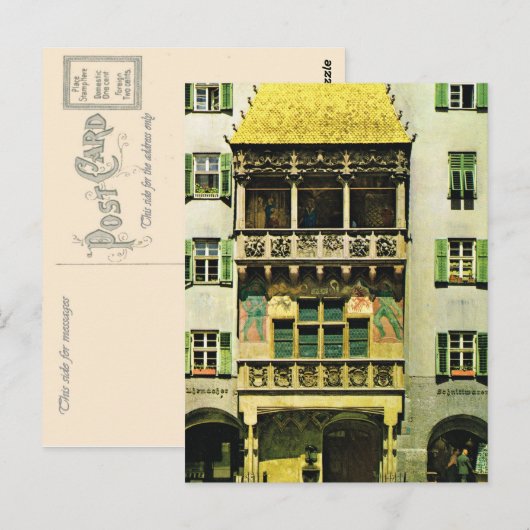 Oostenrijk, Tirol, Innsbruck Golden dak Briefkaart (Voorkant / Achterkant)
